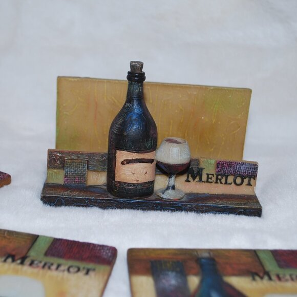 🍷✨Vintage A. Richesco Corporation 3D Wine coaster Set🍷✨ - Picture 3 of 8
